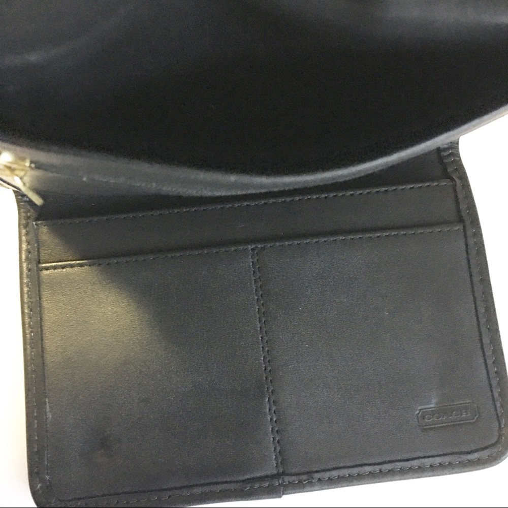 Coach vintage black leather cross body wallet - Picture 6 of 9